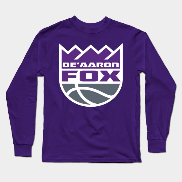 DeAaron Fox Sacramento Kings Long Sleeve T-Shirt by IronLung Designs